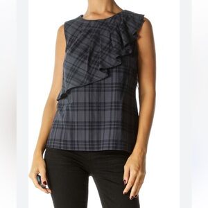 Banana Republic Sleeveless Asymmetrical Ruffle Front Top
